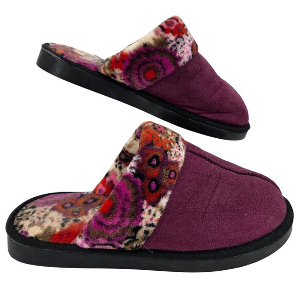 Vera Bradley Shoes - VERA BRADLEY Cozy Slip On Slippers Plum Size Medium (7-8)